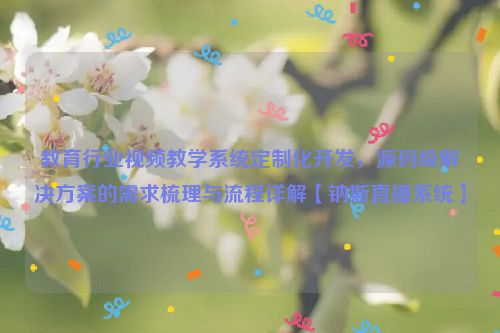 教育行业视频教学系统定制化开发，源码级解决方案的需求梳理与流程详解【钠斯直播系统】