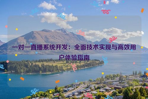 一对一直播系统开发：全面技术实现与高效用户体验指南